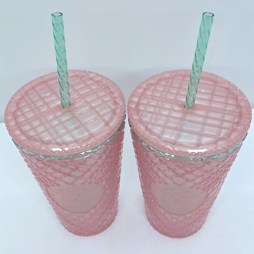 Two Starbucks 16oz Tumblers with Lids and Straw - Picture 2 of 3